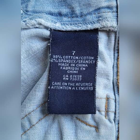 2 /$15 Bongo Stonewash Stretch Denim Shorts Low rise Long US Size 7 - Picture 8 of 11